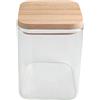 Birambeau - Barattolo in vetro - Scatole Conservazione - Coperchio Bambù - Ideale Conservazione Alimenti Secchi - Corsa Bulk - Capacità: 450 ml, beige
