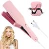 Dhqkqg Piastra Onde per Capelli, 32mm Piastra Capelli Onde, Piastra Onde Larghe, Ferro Ondulato per Capelli con 4 Temperatura,Riscaldamento Rapido Piastra Beach Waves per Capelli Lunghi E Corti (Rosa)