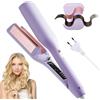 Dhqkqg Piastra Onde per Capelli, 32mm Piastra Capelli Onde, Piastra Onde Larghe,Ferro Ondulato per Capelli con 4 Temperatura,Riscaldamento Rapido Piastra Beach Waves per Capelli Lunghi E Corti (Viola)