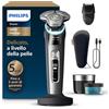 Philips Shaver i9000 Prestige, rasoio elettrico Wet & Dry, tecnologia Skin IQ, triplo sistema di sollevamento e taglio, doppie lame di precisione in acciaio 360º, styler per barba, modello XP9202/33