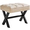 IBUYKE Sgabello piccolo da 30,5 cm di altezza, quadrato, in lino, con gambe a X in metallo, multiuso come piccolo tavolino, sgabello per soggiorno, camera da letto, ingresso, ufficio, lino, WBD011Y
