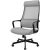 MELOKEA Sedia da ufficio ergonomica, Manager sedie da scrivania con poggiatesta regolabile e altezza, con bracciolo supporto lombare Soddisfa tutti i requisiti della norma EN 1335-1:2020.