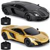 CMJ RC Cars 1:24 Twin Pack: McLaren 765LT Gold & Lamborghini Aventador Schwarz - Ultimatives Rennset für Kinder & Erwachsene