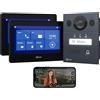 GOLIATH Basic Videocitofono con 2 monitor da 7, sistema a 2 fili, campanello esterno con videocamera, apriporta e suoneria, per casa singola, installazione semplice, app per smartphone, AV-BLS-07A