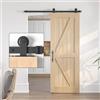 SANKEYTEW Kit per porta scorrevole, kit scorrevole per porta singola in legno, kit per porta scorrevole resistente, binario per porta scorrevole nera con caricamento dall'alto (SD2+6-6)