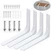 Swpeet 4 Pack 10 L x 8 H Staffa della mensola della parete del metallo, Staffa di supporto della mensola galleggiante resistente, Angolo decorativo L Staffa in acciaio Kit contiene viti 20/40MM