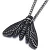 GTHIC Ciondolo Teschio Falena Testa di Morte Gotica Collana con Ciondolo Teschio Hawkmoth per Uomini e Donne in Acciaio Inossidabile Colore Argento con Catena Regalo di Gioielli con Catena da 60 cm