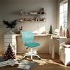 FurnitureR Sedia girevole a 360 gradi, con schienale in tessuto a rete in polipropilene, altezza regolabile, con rotelle girevoli, tessuto turchese