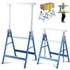 Fiqops Set di 2 cavalletti da lavoro regolabili in altezza, portata 200 kg, cavalletti regolabili in altezza 80 - 130 cm, stabile cavalletto pieghevole per uso versatile (blu)