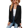 Saklifuo Cardigan da donna aperto davanti casual manica lunga leggero accogliente maglia cardigan maglioni spolverino, Nero , M