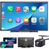 ESSGOO CarPlay Android Auto,schermo CarPlay IPS da 9 pollici per auto con Dash Cam anteriore 2.5K,telecamera di backup 1080P,CarPlay senza fili con Bluetooth 5.0/FM/Siri/G-oogle/Mirror Link/64G TF/AUX