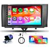 Hodozzy 4GB+64GB Android Autoradio per Mercedes Benz Smart Fortwo 2011-2015 Carplay Android Auto Wireless, Hodozzy 9 Pollici Touch Screen Auto Stereo 2 Din GPS, Bluetooth, WiFi, DSP FM/RDS Radio+ Retrocamera