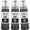 LAIPENG 104 Inchiostro Compatibile per Epson 104 ET-2710 ET-2711 ET-2712 ET-2714 ET-2715 ET-2720 ET-2721 ET-2726 ET-2810 ET-2815 ET-2820 ET-2821 ET-2825 ET-2826 ET-4700 Stampante (3 Nero)
