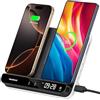 SwanScout Doppio Caricatore Wireless per 2 Telefoni, Stazione Ricarica per iPhone Air/17 Pro/17 Pro Max/17/16/15/14/13/12, Samsung Galaxy S25/S24/S23/S22, Galaxy Buds, SwanScout 504 (Black & White)