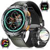 LIGE 1.43"Smartwatch Uomo con GPS, IP68, 530mAh, Monitoraggio Salute (Pressione/Sangue/Ossigeno), 110+ Modalità Sport, LED Torcia, Bussola, Altimetro - Orologio Intelligente per Avventura e Outdoor