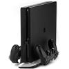 REYTID Ventilatore di Raffreddamento Quad e Supporto di Ricarica del Controller Compatibile con Playstation 4 Slim - Stand Dual Pad Double Station - 2 Porte hub di Ricarica USB - Bianco