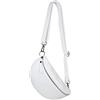 AMBRA Moda AmbraModa GLX10 - Borsa marsupio da donna uomo unisex, borsa a tracolla in vera pelle (Bianco)