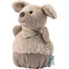 Sterntaler Sacco nanna per cani Lucky - Peluche cane per neonati e bambini in morbido pile e pikee, giocattolo con sonaglio per scoprire, coccole e giochi, grigio beige