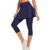 WOWENY Gonna Pantalone, Gonna Tennis Donna, Leggings con Gonna, Gonna Sportiva da Donna, con Pantaloni, Gonna da Trekking, Abbigliamento da Tennis Scuro Blu M