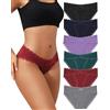 Levao Confezione da 6 Intimi da Donna in Cotone Slip da Donna con Mutandine Traspiranti in Pizzo Comodi Pantaloni a Vita Bassa Confezione Multipla S-XXL