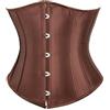 SZIVYSHI Corset Danna Sottoseno Corsetto Waist Trainer Corpetto Bustino Body Shaper Modellante Rinforzato con Stecche,Marrone,S
