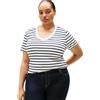 Tommy Hilfiger Donna T-Shirt Maniche Corte Slim Fit Cody Scollo a V, Multicolore (Breton Dark Night Navy STP), 54