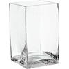 DRW Vaso da tavolo in vetro trasparente 12 x 12 x 20 cm