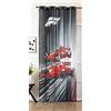 Gardinenbox Seoul Collection 2024120 - Tenda con occhielli in fibra grossa, 245 x 140 cm (altezza x larghezza), con stampa digitale, occhielli, effetto line-look, semitrasparente