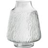 DRW Vaso da tavolo in vetro scanalato in trasparente 19 x 19 x 25 cm