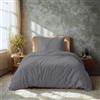Komfortec Biancheria da letto premium super morbida Copripiumino 2 parti 135x200 cm + federa 80x80 cm, 100% microfibra spazzolata, grigio