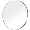 DRW 72166 Specchio da Parete Rotondo in Metallo Dorato, Oro, Medidas: 100x100x3cm