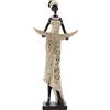 DRW Figura di Un Africano con Ciotola Barca in Resina 25x15x61cm, Multicolore, estandar