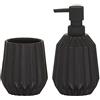 Sealskin Arte Set combinato Dispenser di sapone e portaspazzolino, Nero