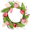 Flair Flower Ghirlanda di tulipani, 33 cm, con tulipani artificiali, per primavera, estate, per porta, per la porta, per la primavera, la Pasqua, decorazione pasquale, ghirlanda decorativa in vimini, decorazione