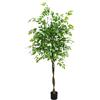 Zstar Albero di ficus artificiale, 180 cm, grande albero di ficus artificiale in vaso, grande pianta artificiale con texture realistica, per foyer, soggiorno, camera da letto