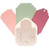 Vaessen Creative Perforatore 3 in 1, Creare Angoli Arrotondati ed Etichette, per Artigianato, Scrapbooking e Creazione di Carte, Bianco-Rosa, one size