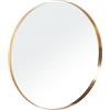 DRW 72164 Specchio da Parete Rotondo in Metallo Dorato, Oro, Medidas: 80x80x3cm