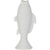 DRW Vaso da tavolo a forma di pesce in ceramica in bianco 15x9x30cm