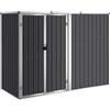 vidaXL Capanno per Attrezzi Antracite 225x89x161 cm Acciaio Zincato