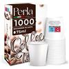 Perla Italia Perla, 1000 Bicchierini Caffe Carta 75ml, Bicchieri Caffè Monouso Biodegradabili Bianchi, Bicchierini da Caffè Usa e Getta Ecosostenibili per Bevande Calde