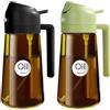 YARRAMATE Spruzzino Olio in Vetro Luce Blocco Scuro Verde per Friggitrice Aria 2 in 1 da 2, 470 ml Dosatore d'Oliva Bottiglia e Oliera Spray da Cucina, Nebulizzatore (Nero e Verde)