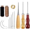 YZROHYI Kit Ago e Filo per Cucire Pelle, Set Cucito Pelle, Filo Cerato per Cuoio con Aghi per Pelle a Mano e Punteruolo per Pelle, Kit Cucitura Cuoio per Artigianato e Progetti di Cuoio