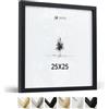 Heimlich® - Cornice - 25x25 cm, Legno di Ayous, Nero - Piccola cornice quadrata con copertura in foglio di plastica - Solo esposizione da parete