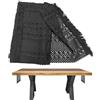 SLEEKEE Runner da Tavolo in Lino E Cotone Nero 1 Pezzo, Runner da Tavolo con Nappe Intrecciate, Runner da Tavolo Semplice, Decorazione da Tavolo, Runner da Tavolo in Stile Bohémien