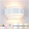 Lampop Lampada da Parete RGB dell'interno Batteria Applique da Parete con Lampadina Rimovibile Ricaricabile senza Potere viene fornito con Telecomando 16 Colori con Luminosità Regolabile Bianco