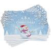 ABAKUHAUS Natale tappetini, nevoso inverno Noel, Lavabile in tessuto sala da pranzo Cucina Decorazione Della Tavola stampa digitale, Azzurro Bianco