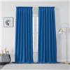 Joydeco Tende Oscuranti per Interni con Fettuccia 2 Pezzi L 132 x A 245 CM, Tende Termica Isolante Freddo e Caldo per Finestra Binario Camera da Letto e Soggiorno, Blu Reale