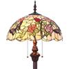 Bieye L31408 Lampada da terra in vetro colorato in stile Tiffany a forma di farfalla con paralume fatto a mano largo 16 pollici e base in metallo, alta 59 pollici