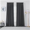 Joydeco Tende Oscuranti per Interni con Fettuccia 2 Pezzi L 132 x A 260 CM, Tende Termica Isolante Freddo e Caldo per Finestra Binario Camera da Letto e Soggiorno, Grigio Scuro