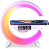 Les-Theresa Lampada Comodino Intelligente, Sveglia con Ricarica Wireless Lampada Caricatore Wireless, 256 Modalità di Illuminazione, Carica da 5W, Adatto a Camere da Letto, Soggiorni e Uffici